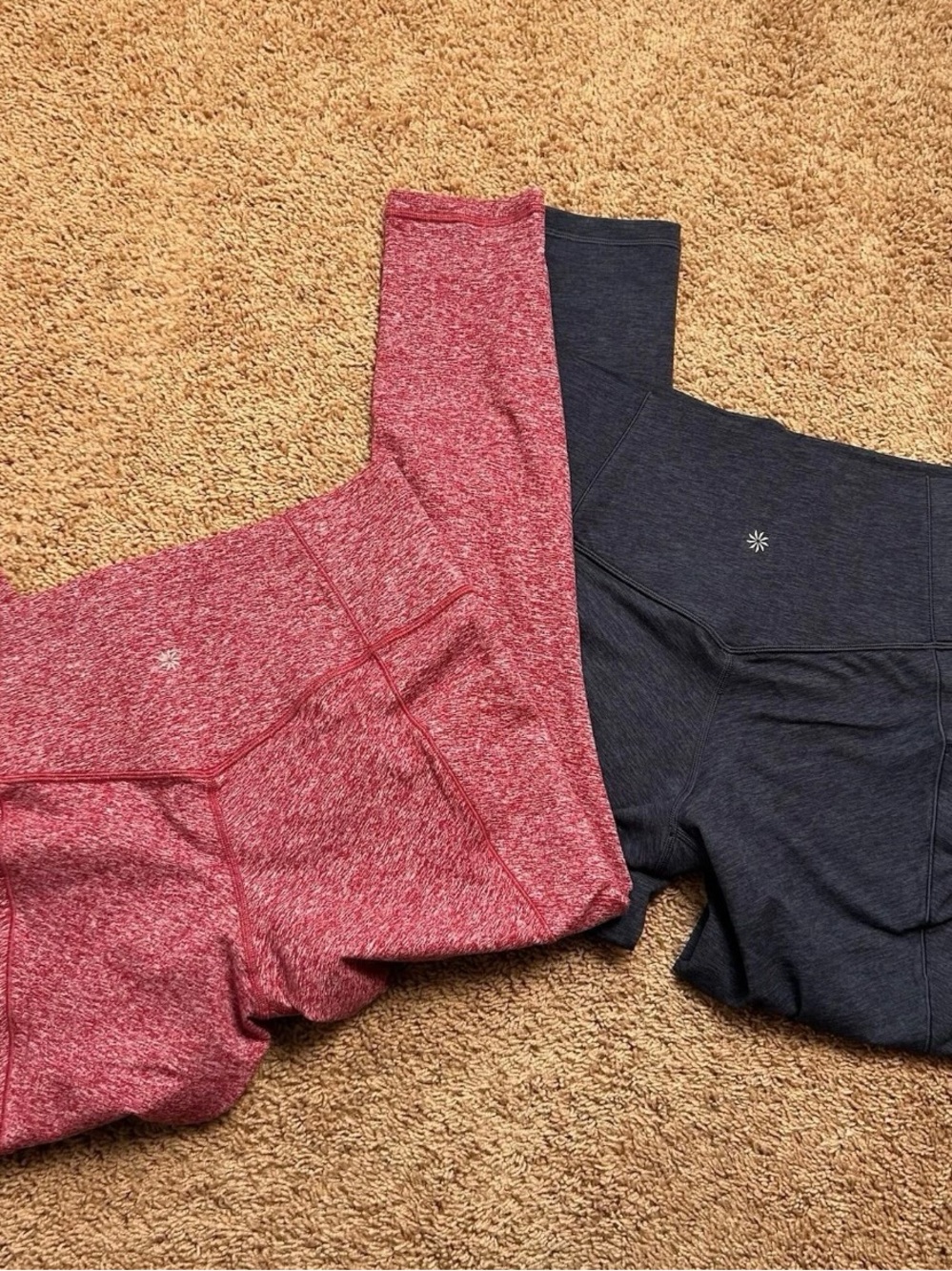 Athleta Salutation Stash II Textured Tights Large Thick Yoga Pilates lot of 2 - Picture 7 of 10